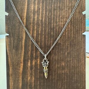 NWT KING BABY STUDIO Silver Bullet Pendant Necklace